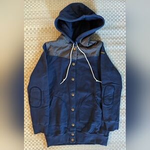 OrSlow Snap Button Cardigan Hoodie Blue Unisex Size 2 (Medium) Made in Japan